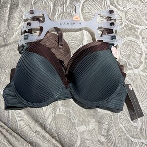 Danskin Ribbed Bra Set - Teal and Brown